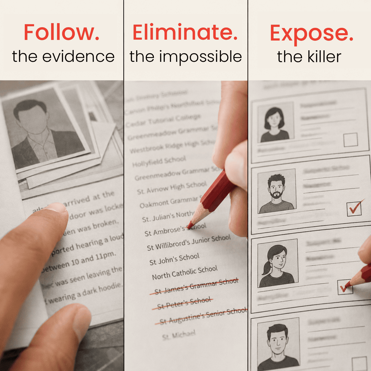 Eliminate - 150 Clues. 36 Suspects. 1 Killer.